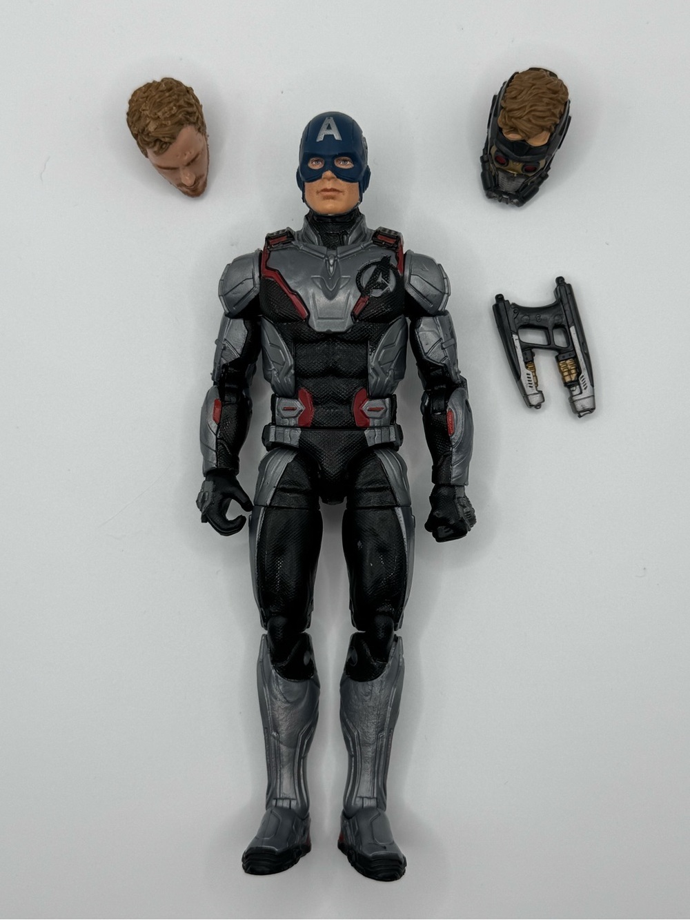 Marvel Legends Captain America Endgame Team Suit Figure + Star Lord Accessories